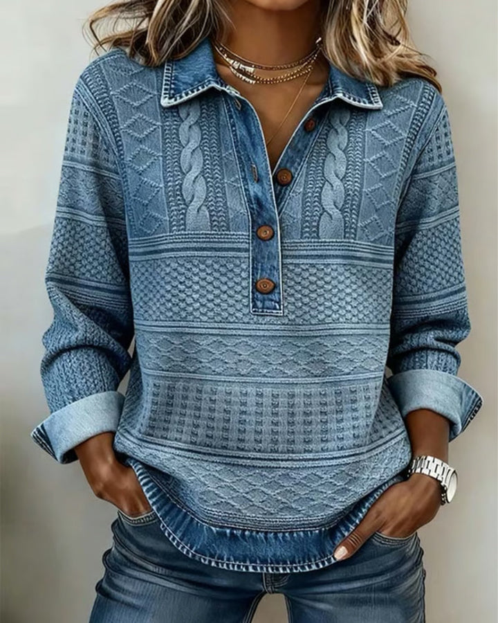 Pull Femme À Col Polo Texturé