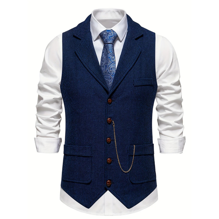 Gilet de Costume à Chevrons Homme