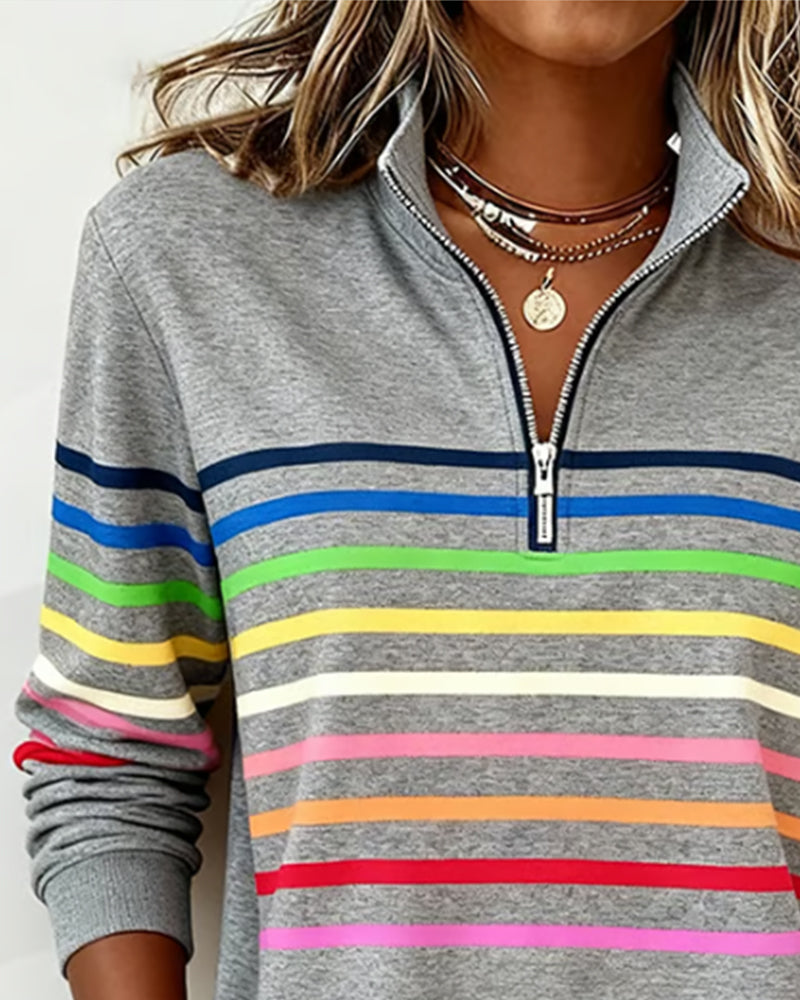 Pull À Col Montant Zippé Femme