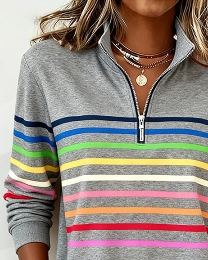 Pull À Col Montant Zippé Femme