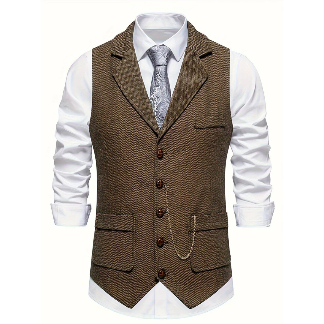 Gilet de Costume à Chevrons Homme