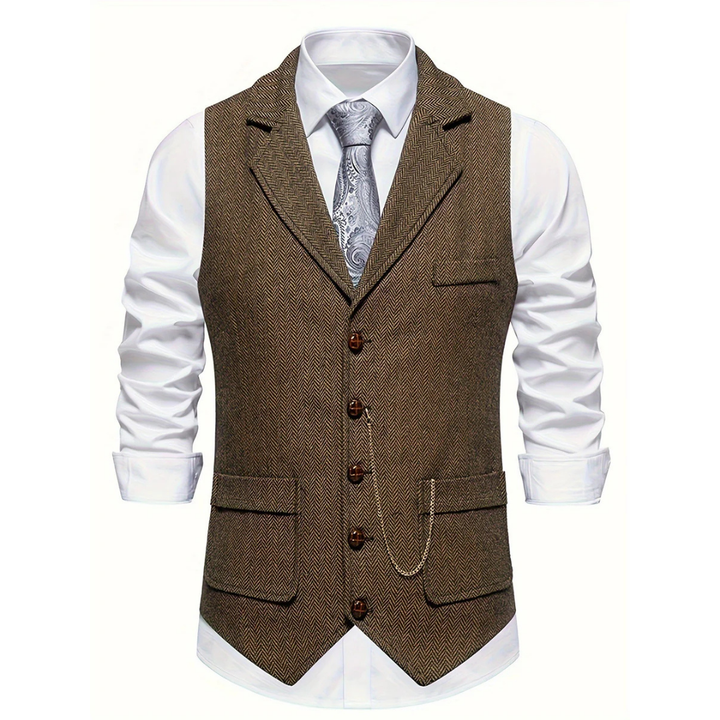 Gilet de Costume à Chevrons Homme