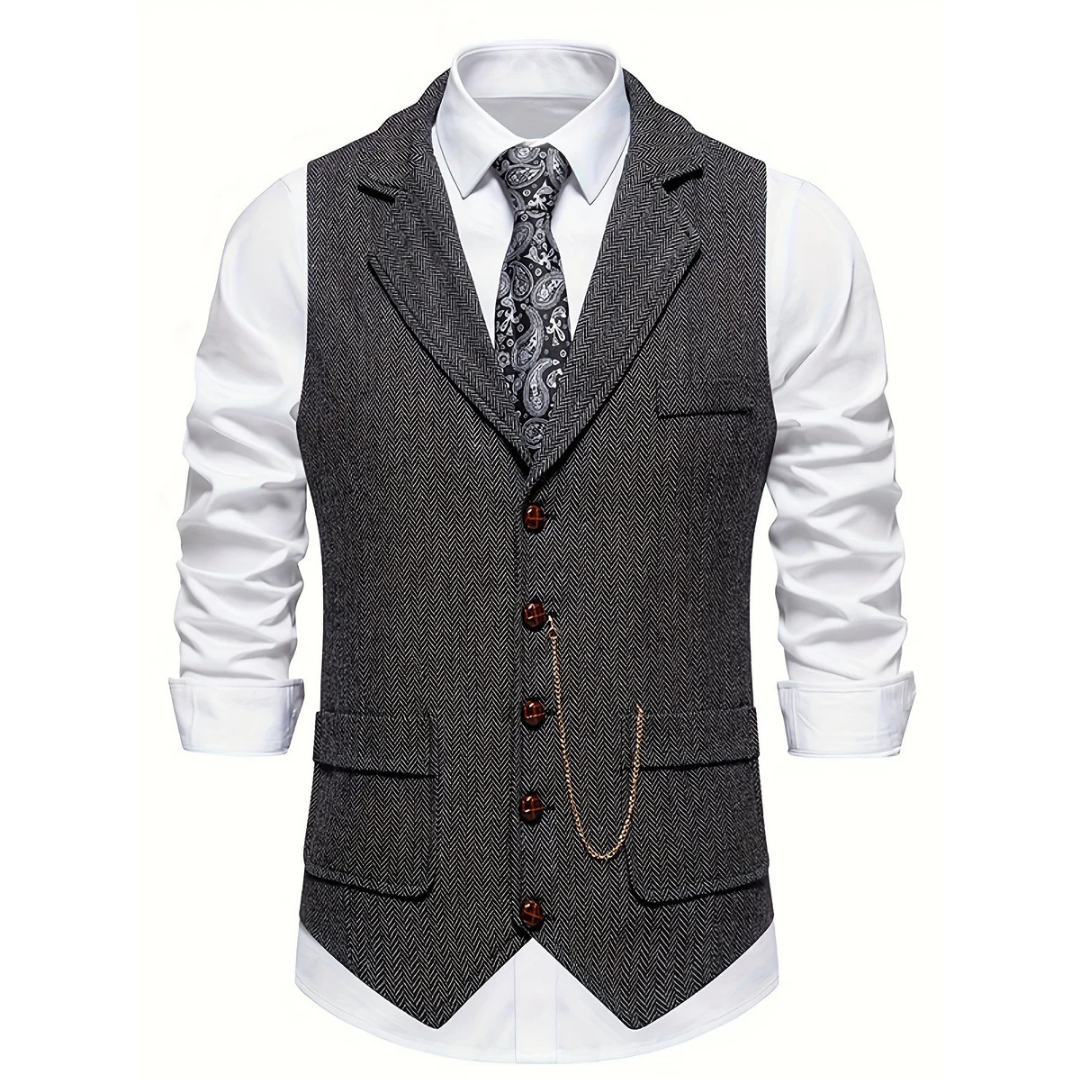 Gilet de Costume à Chevrons Homme