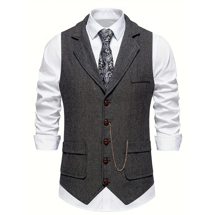 Gilet de Costume à Chevrons Homme