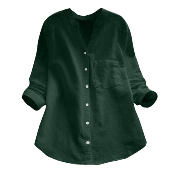 Chemisier Col Mao Casual Femme