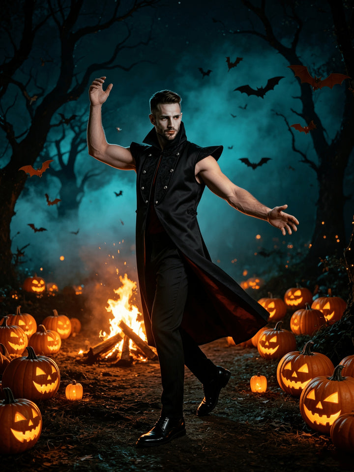 Déguisement Vampire Halloween à Col Haut Homme