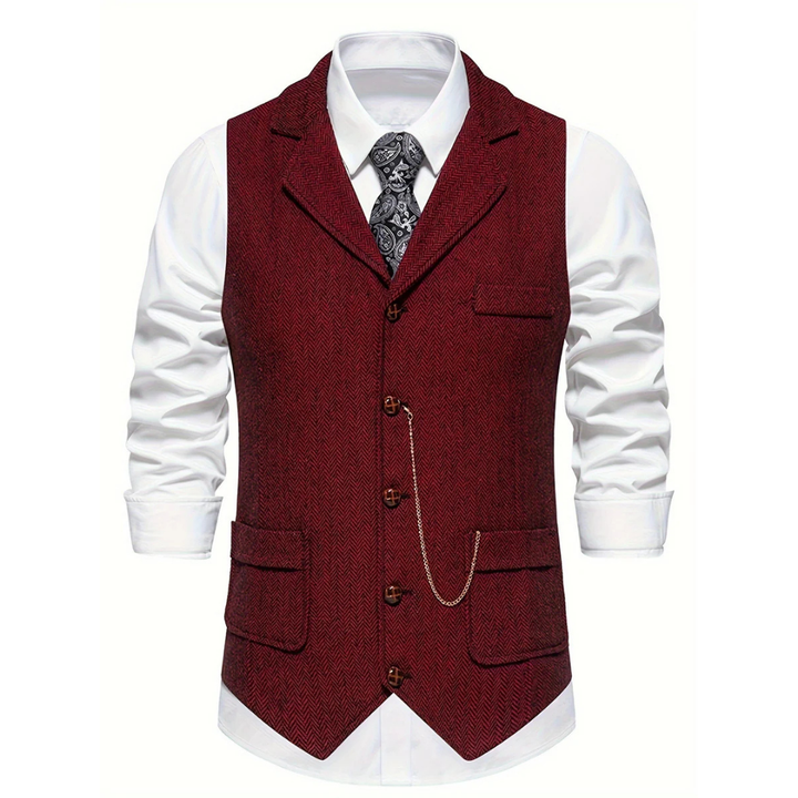 Gilet de Costume à Chevrons Homme