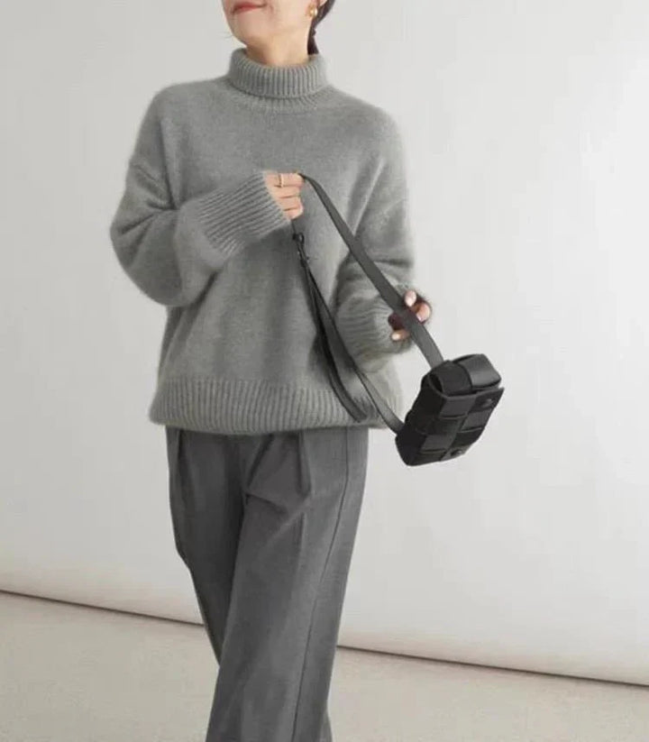 Pull Col Roulé Coupe Ample Femme