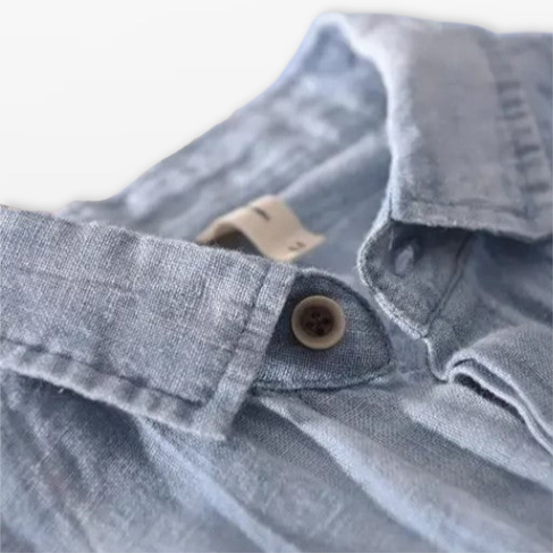 Chemise Lin Manches Courtes Casual Homme