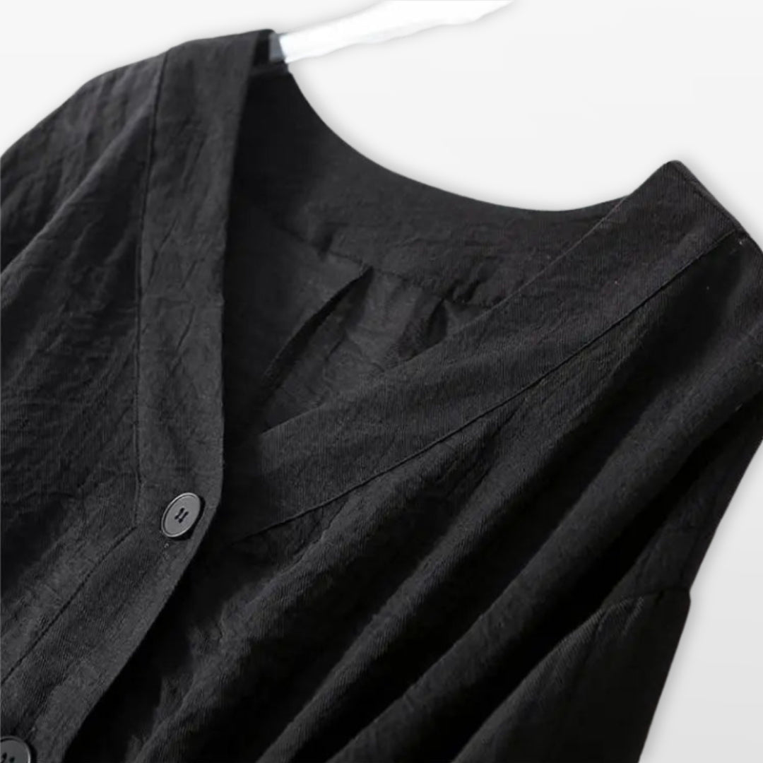 Blouse Ample Boutonnée Col V Femme