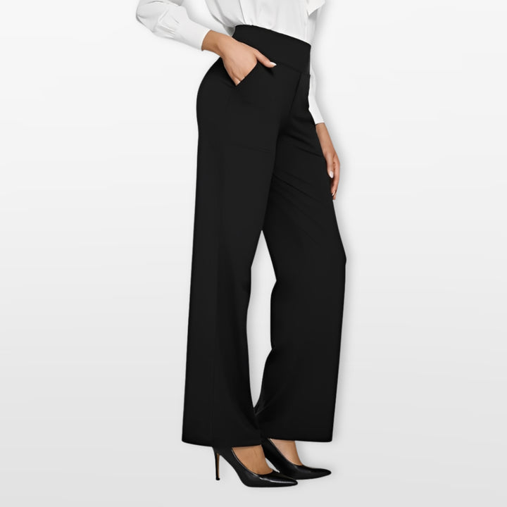 Pantalon Large Taille Haute Fluide Femme