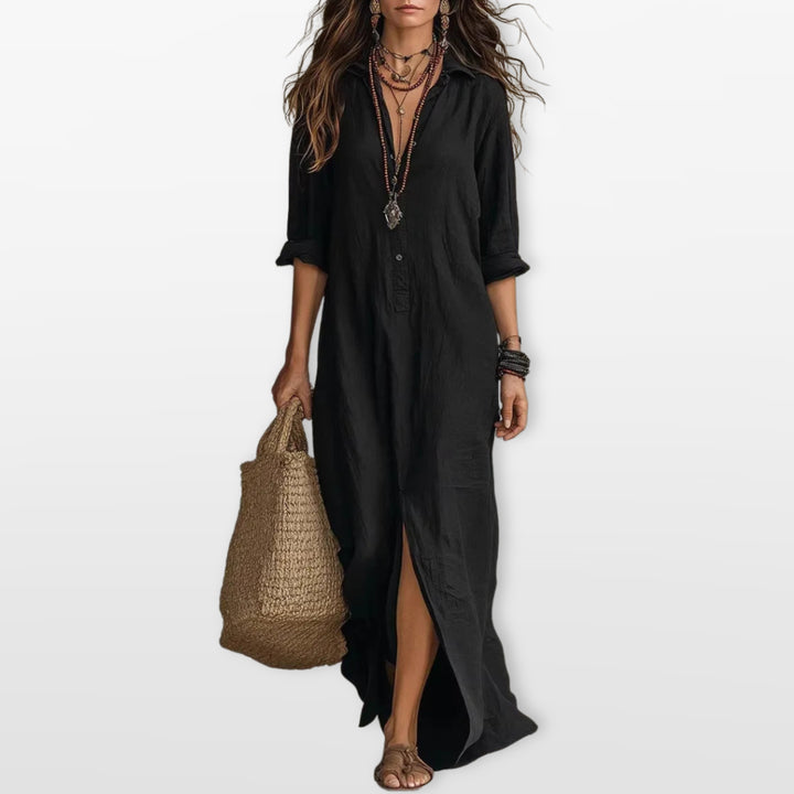 Robe Longue Ample Boutonnée Femme