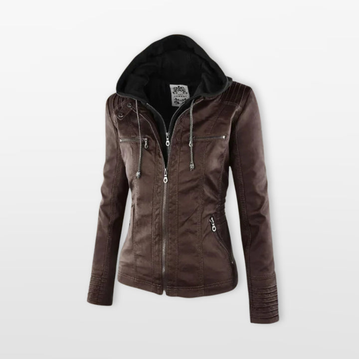 Veste Ajustée Zippée Style Moto Femme