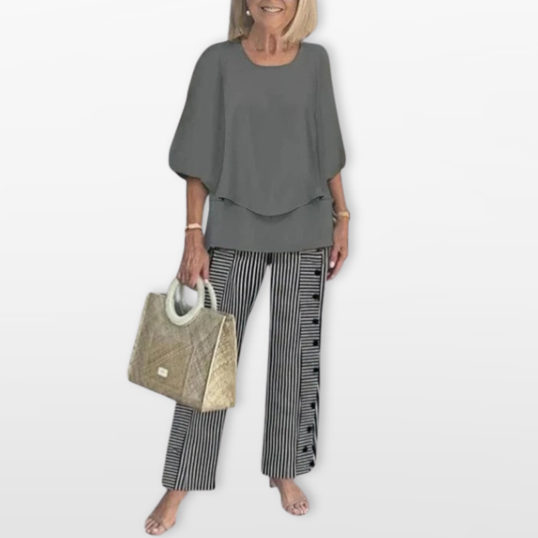 Ensemble Femme Décontracté Chic Deux Pièces Fluide