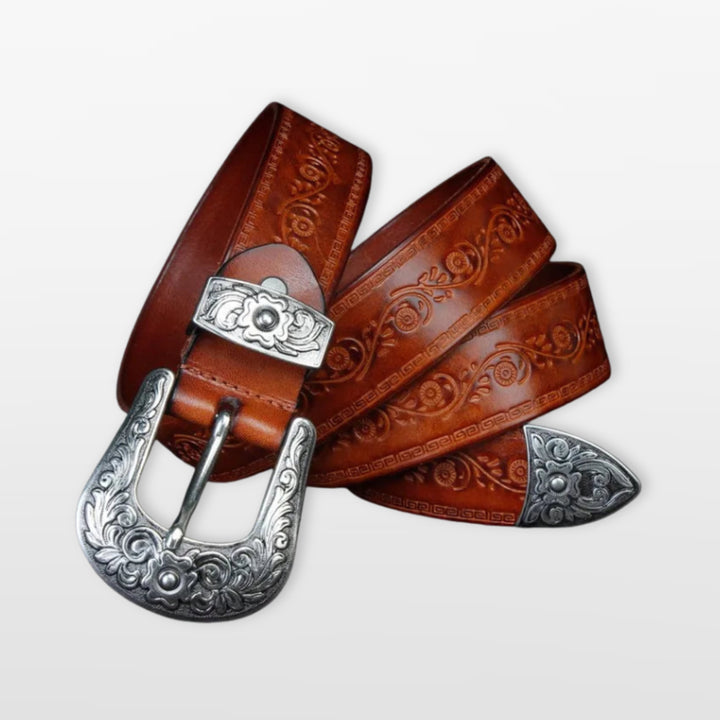 Ceinture Western Gravée Style Cowboy Homme