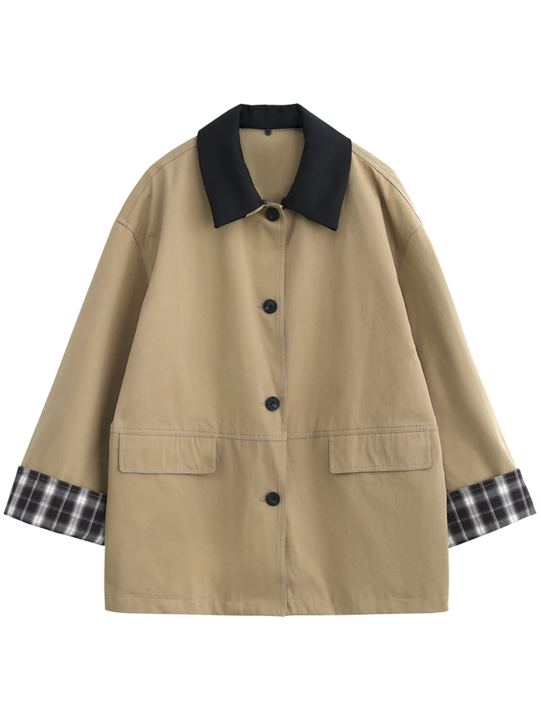 Veste Oversize à Col Contrasté Femme
