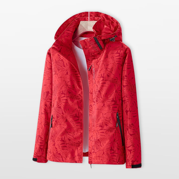 Veste Légère À Capuche Imprimée Zippée Femme