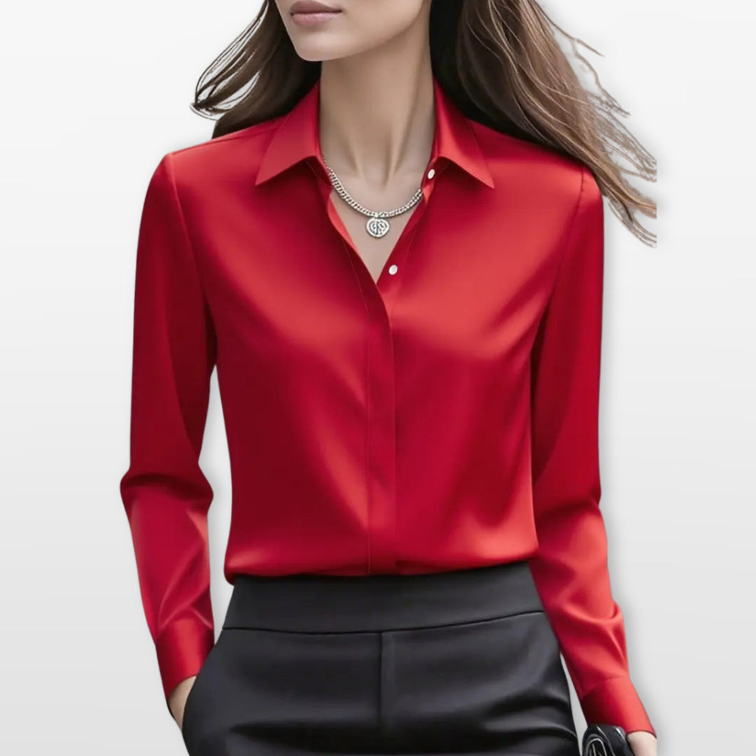 Chemisier Satin Élégant Femme