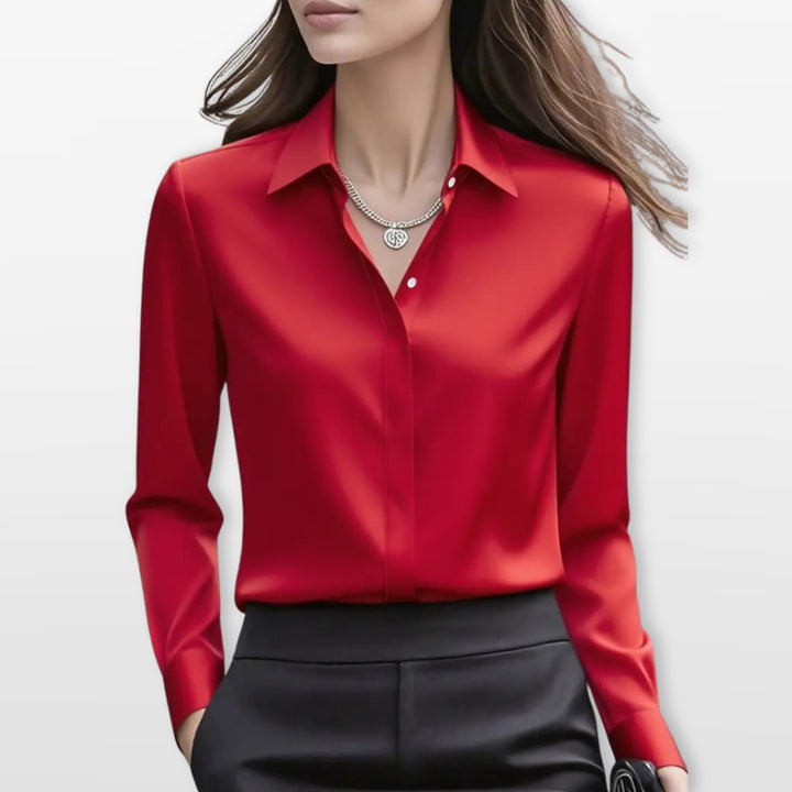 Chemisier Satin Élégant Femme