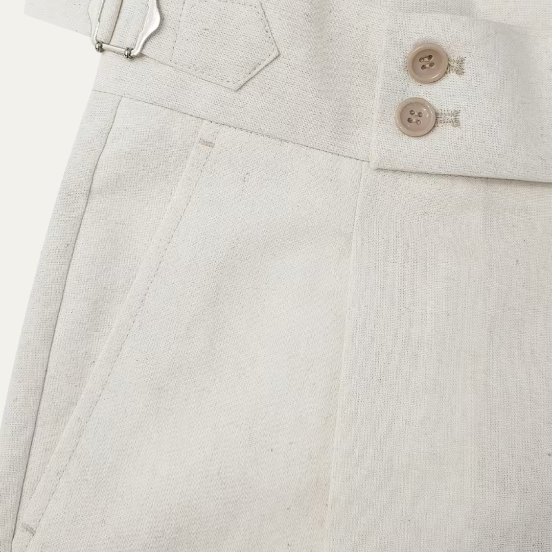 Pantalon Habillé à Plis et Boucles Latérales Homme