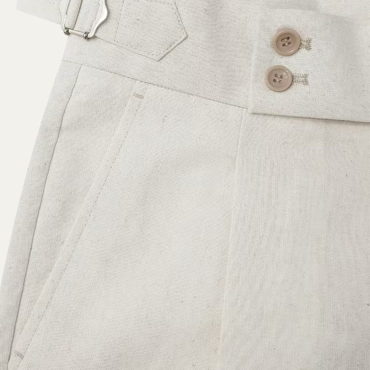 Pantalon Habillé à Plis et Boucles Latérales Homme