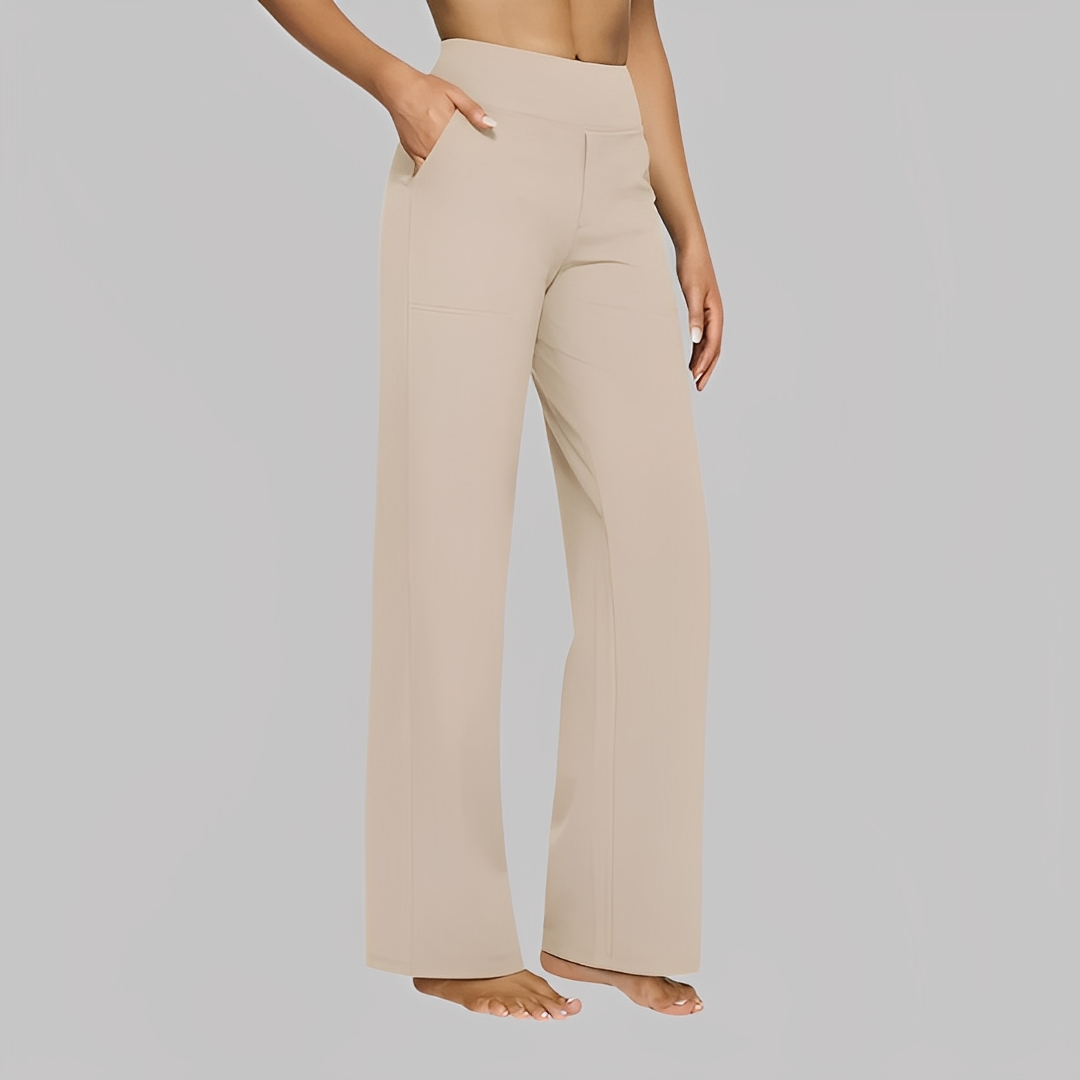 Pantalon Large Taille Haute Femme