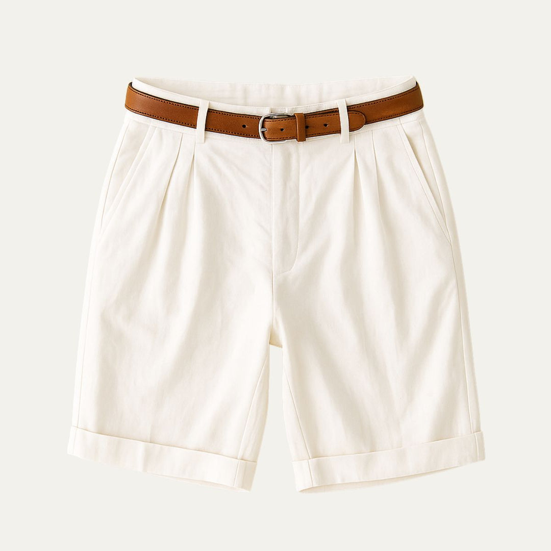 Short à Pinces Coupe Droite Homme