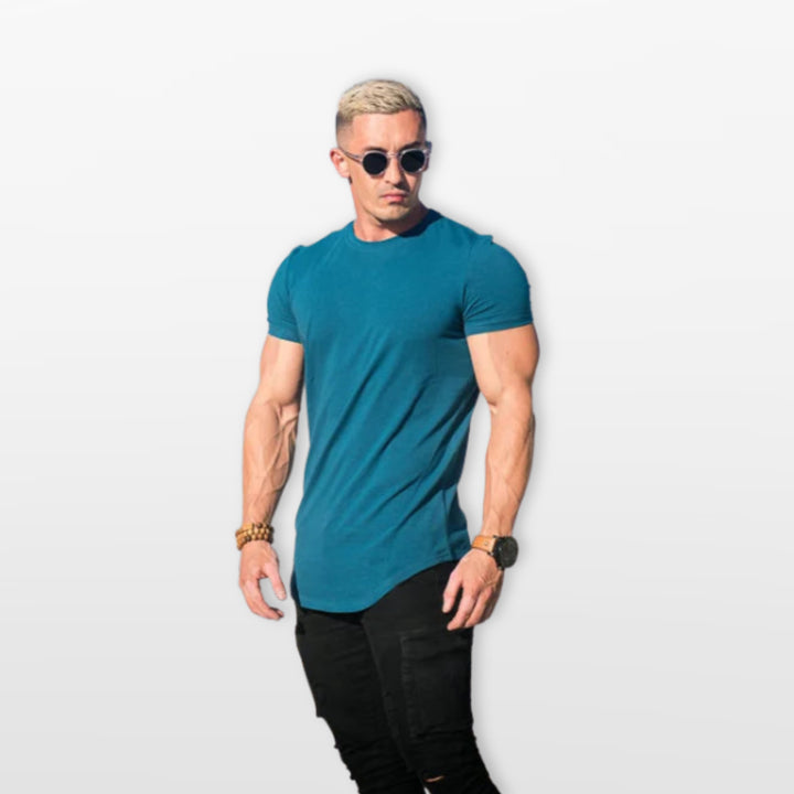 T Shirt Ajusté Casual Col Rond Homme