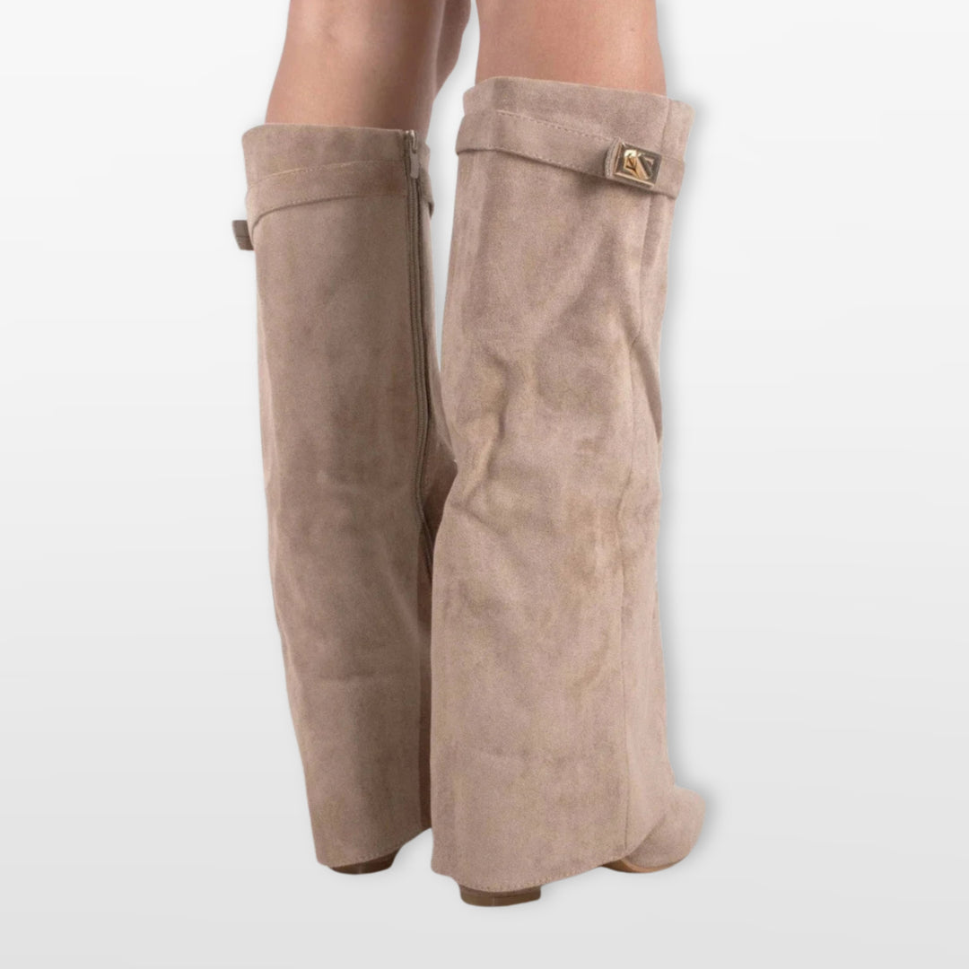 Bottes Hautes Bout Pointu Talon Bloc Femme