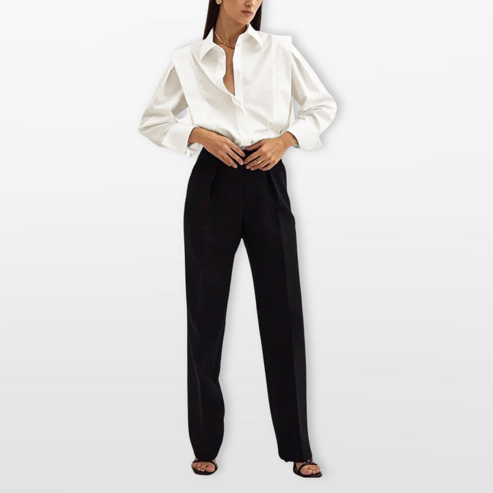 Chemise Boutonnée Manches Longues Col Classique Femme