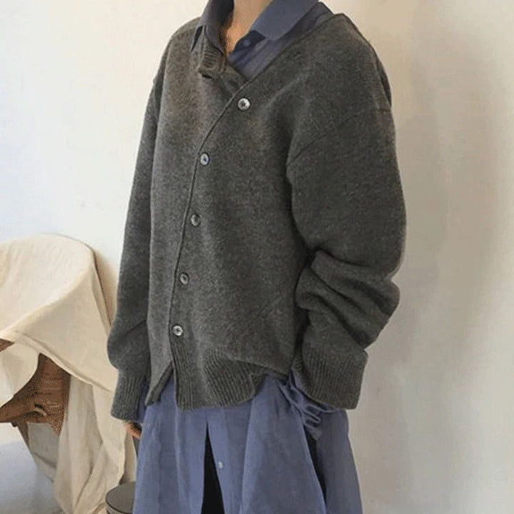 Cardigan Asymétrique à Boutons Femme
