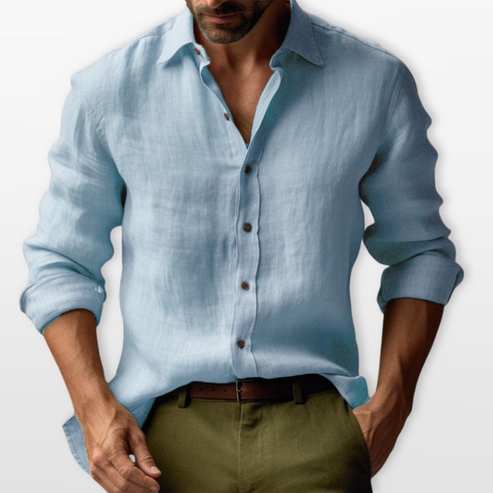 Chemise Lin Boutonnée Casual Homme