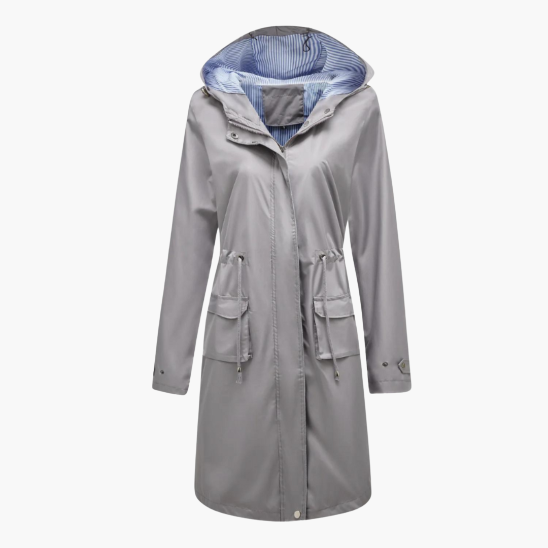 Veste Longue à Capuche Zippée Femme