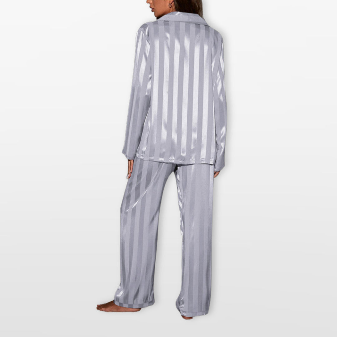 Pyjama Satin Rayé Élégant Femme