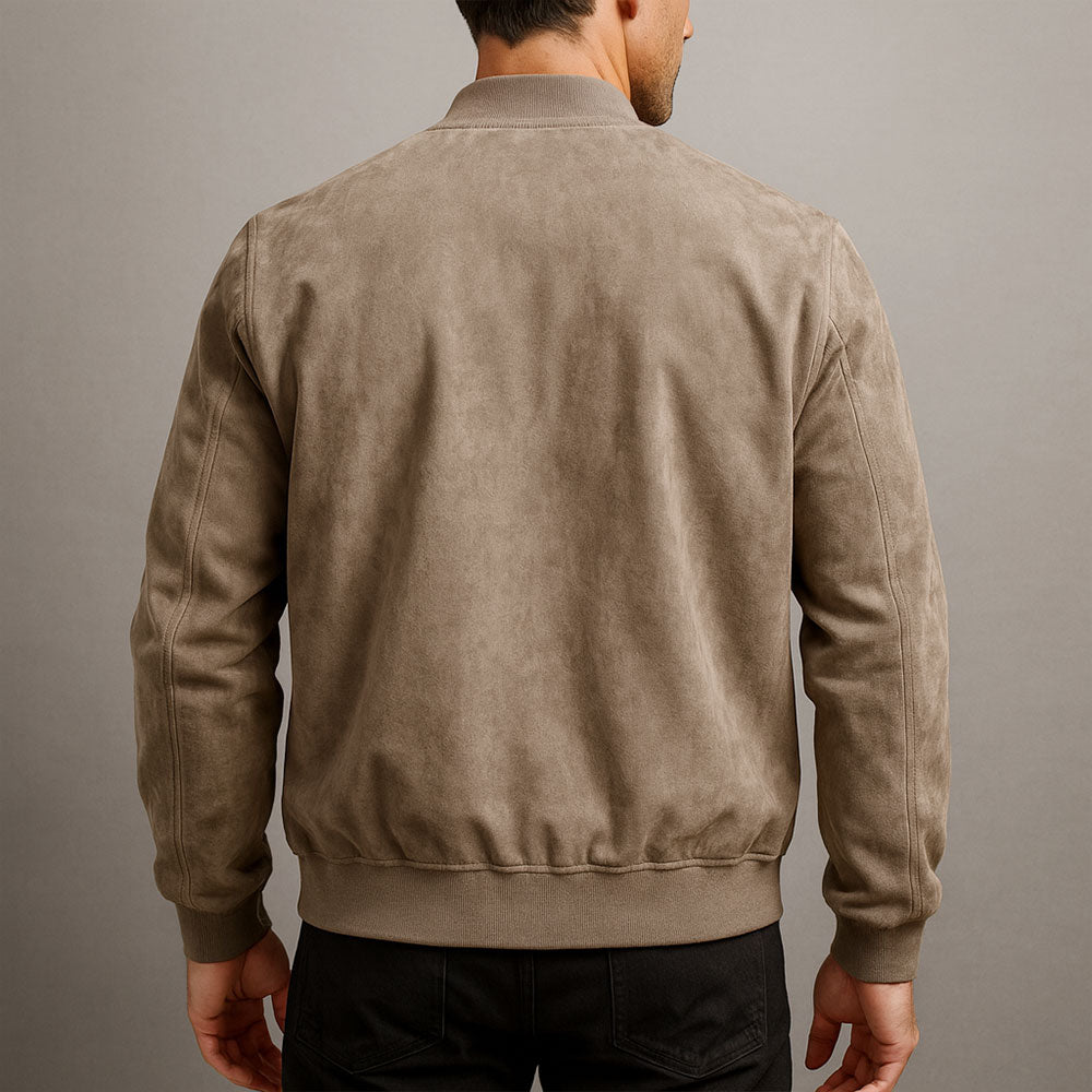 Blouson Zippé Effet Suédine Homme