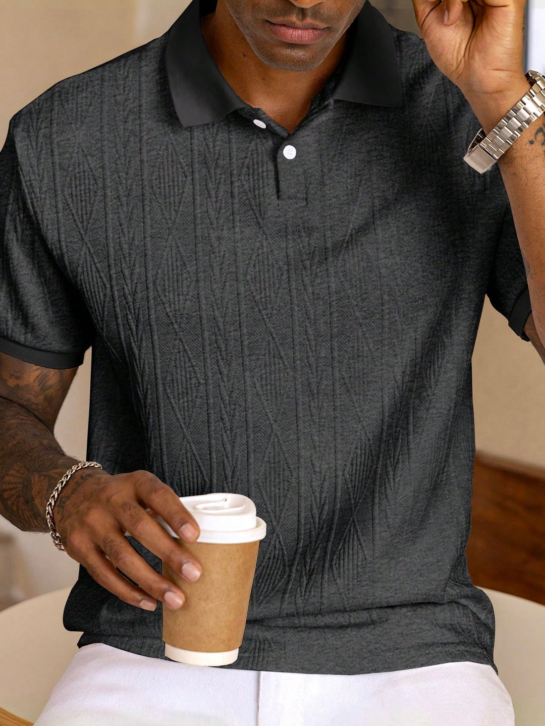 Polo Maille Texturée Homme