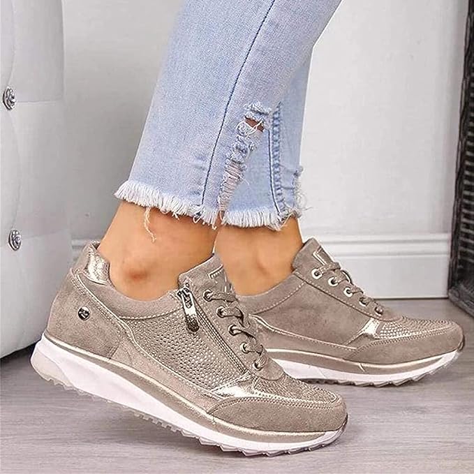 Baskets à Lacets Et Fermeture Zippée Femme