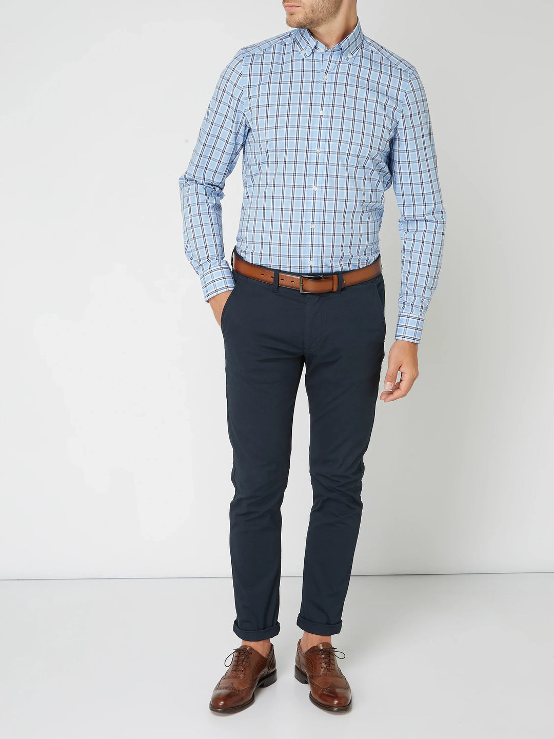 Chemise à Carreaux Manches Longues Homme