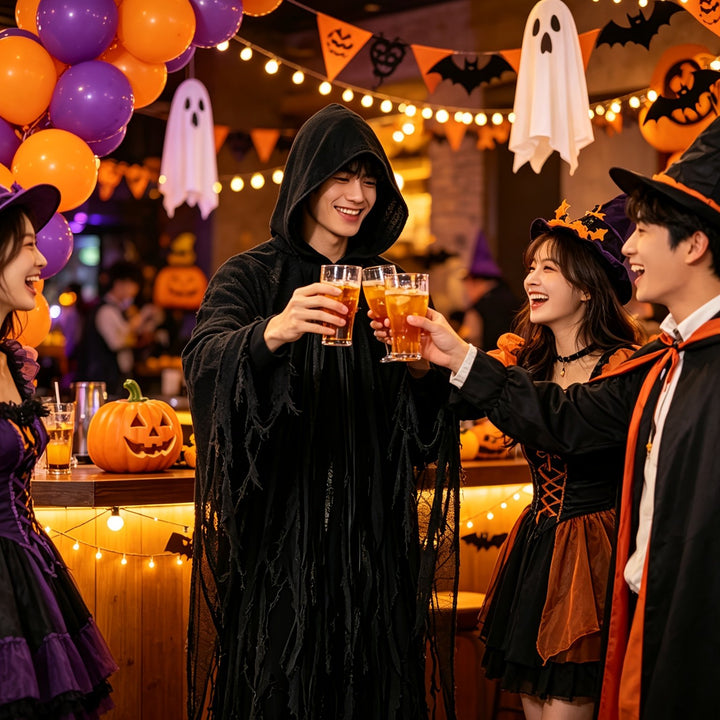 Cape Halloween à Capuche Effet Déchiré Homme
