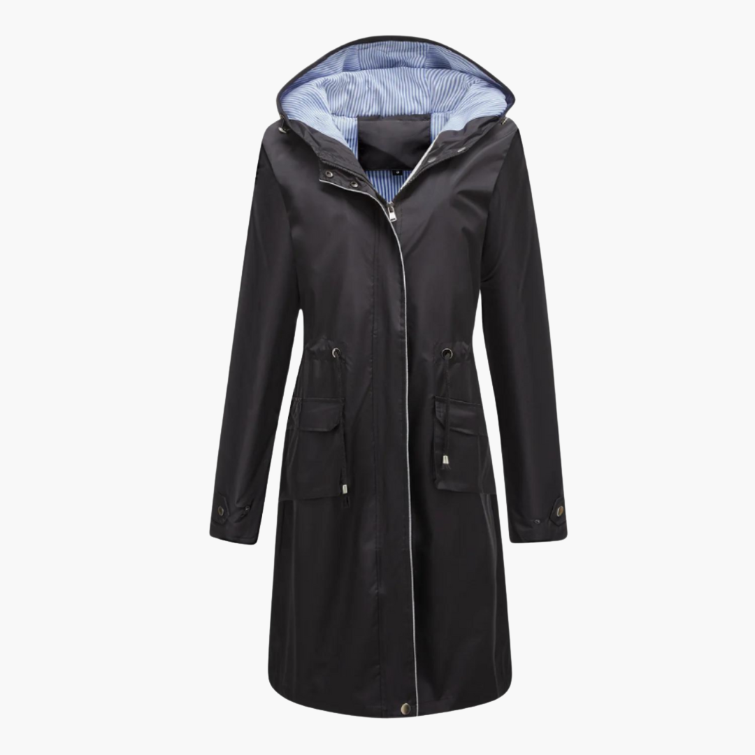 Veste Longue à Capuche Zippée Femme
