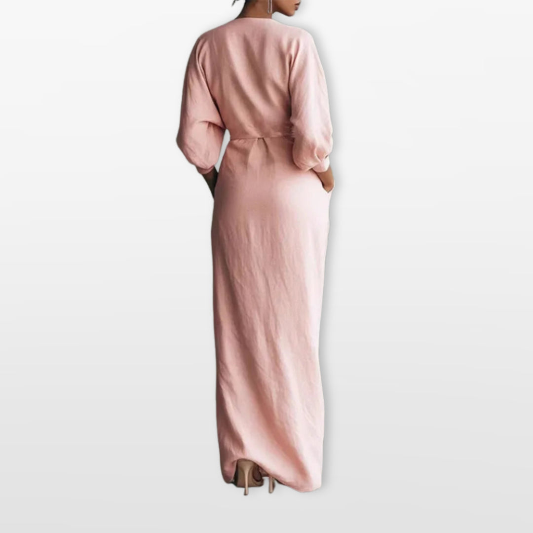 Robe Longue Drapée Élégante Femme