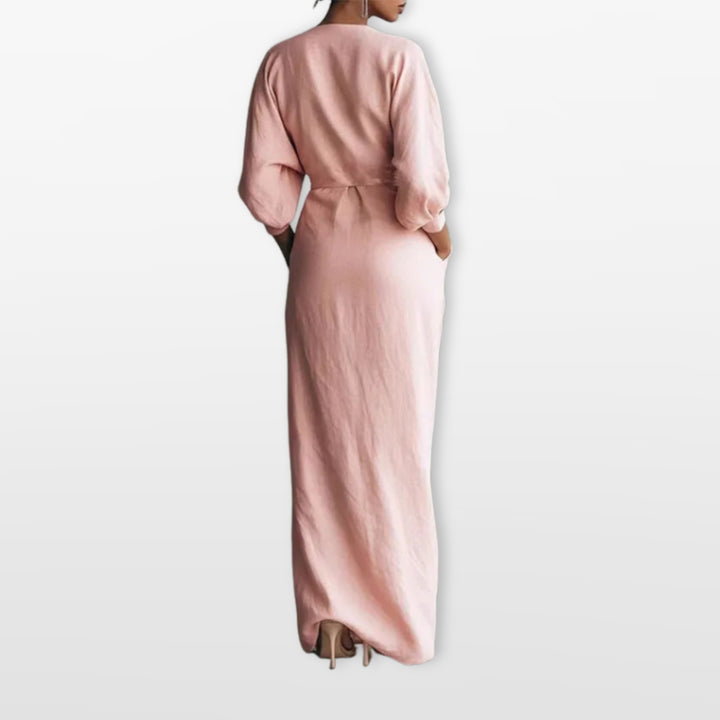 Robe Longue Drapée Élégante Femme