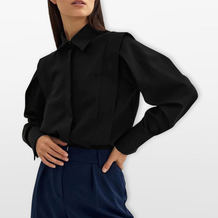 Chemise Boutonnée Manches Longues Col Classique Femme