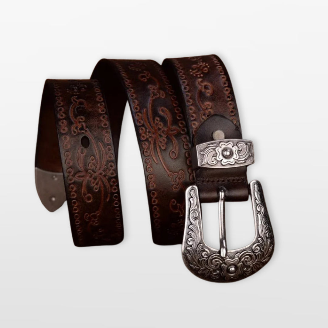 Ceinture Western Gravée Style Cowboy Homme