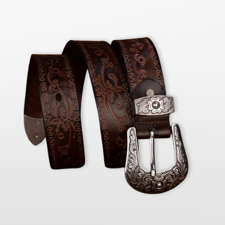 Ceinture Western Gravée Style Cowboy Homme