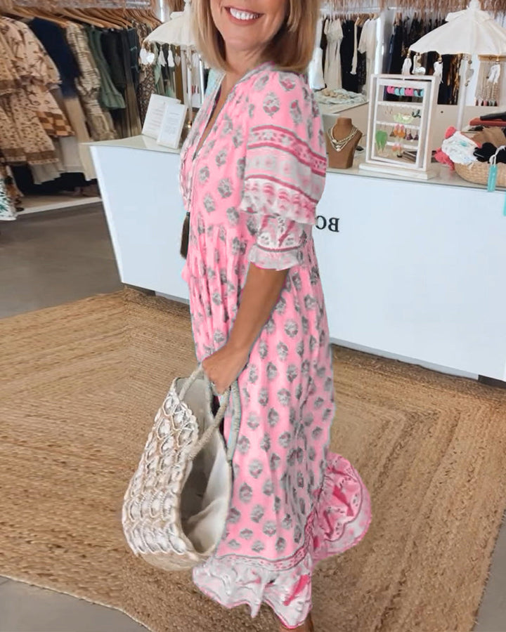 Robe Bohème Imprimée Femme