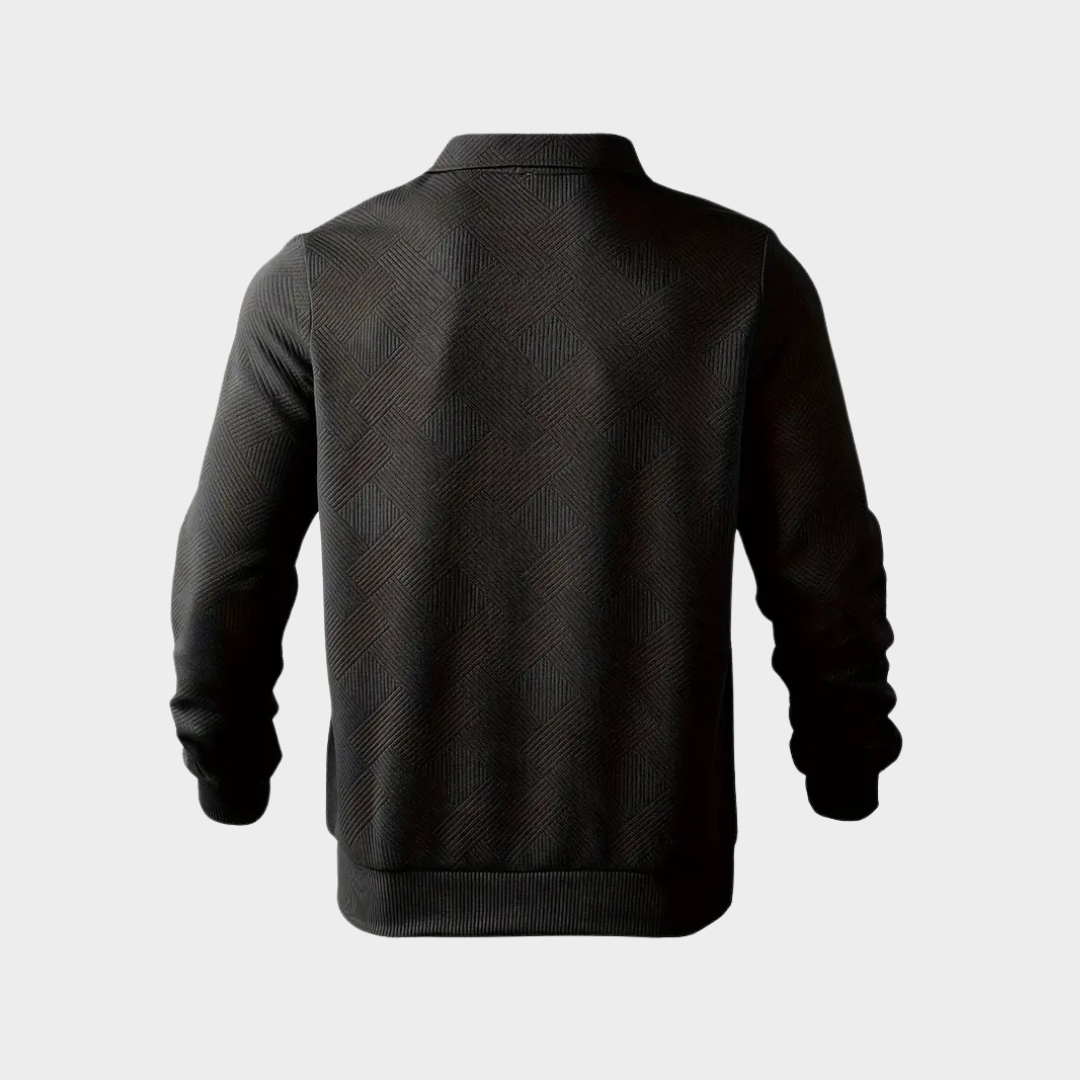 Pull Zippé à Col Polo Homme