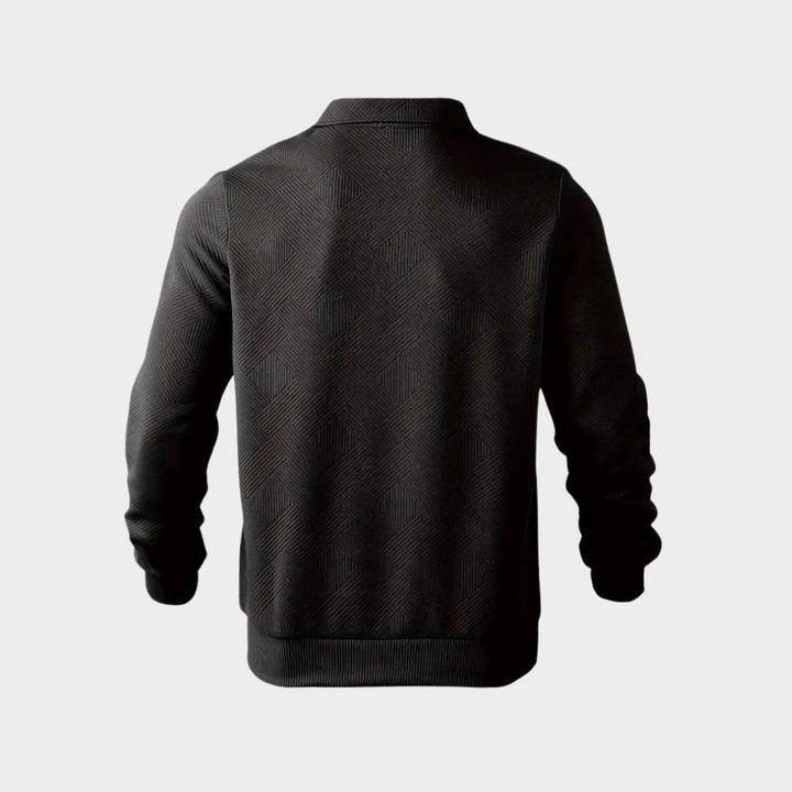 Pull Zippé à Col Polo Homme