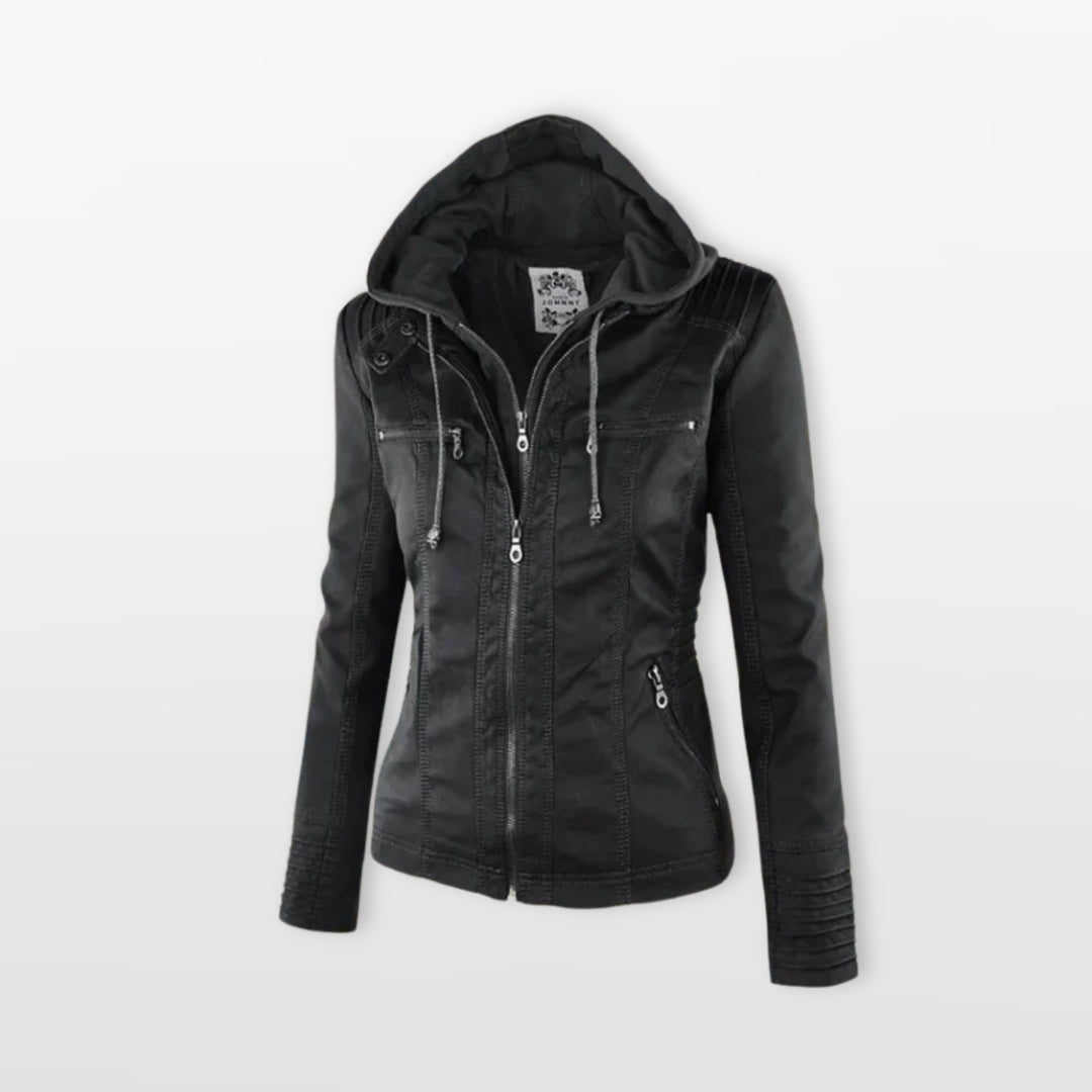Veste Ajustée Zippée Style Moto Femme