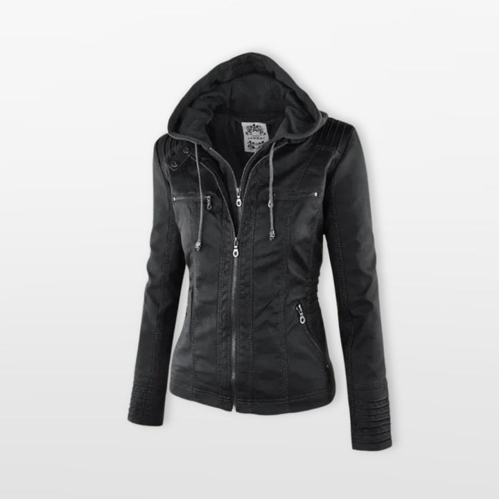 Veste Ajustée Zippée Style Moto Femme